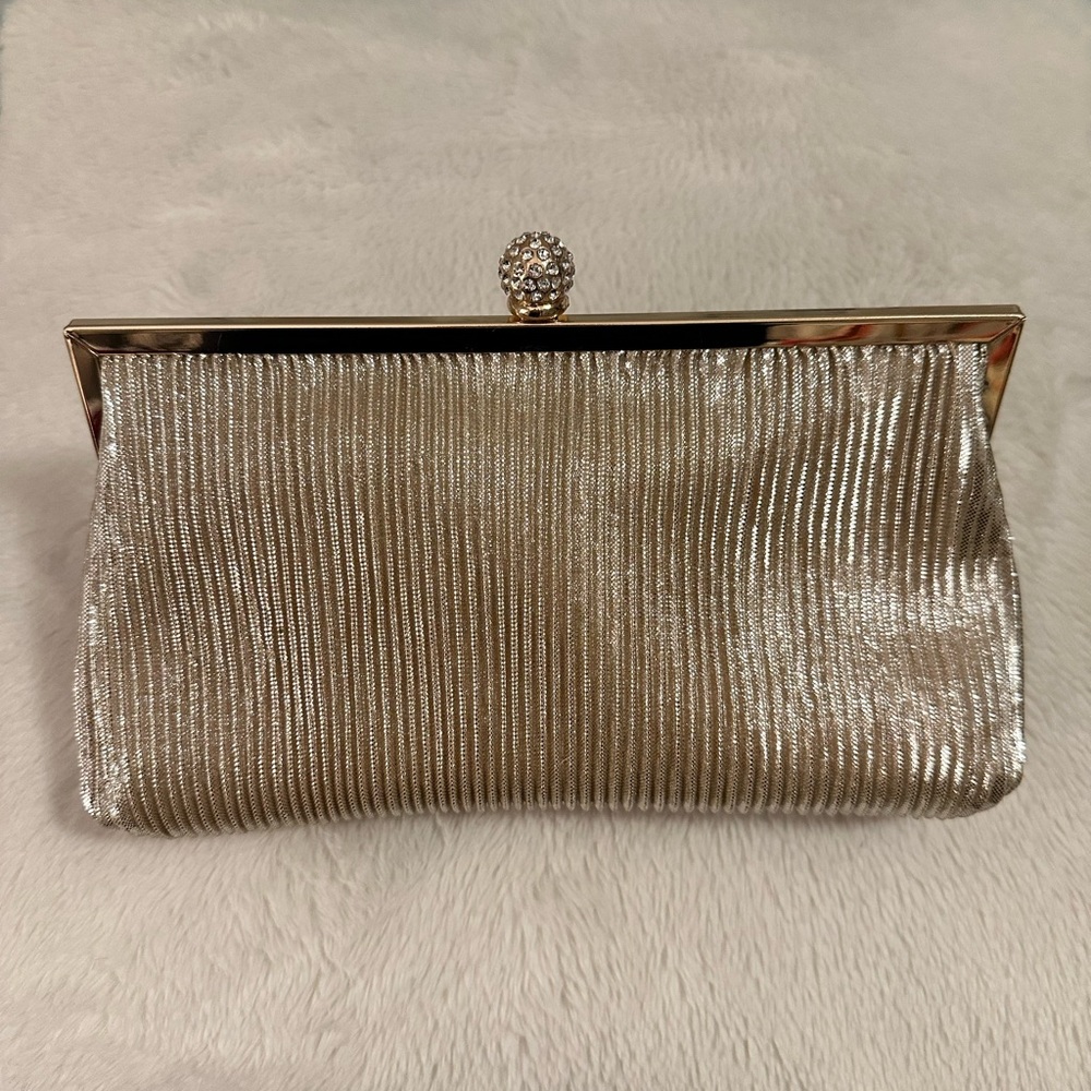 Nina Champagne rhinestone Clutch Bag